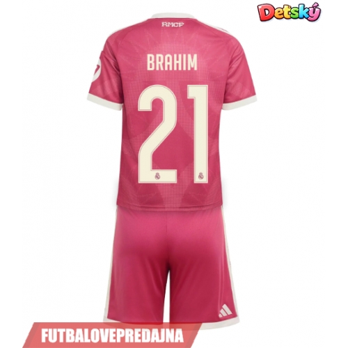 Lacne Dětský Futbalové dres Real Madrid Brahim Diaz #21 2026-27 Krátky Rukáv - Tretina (+ trenírky)